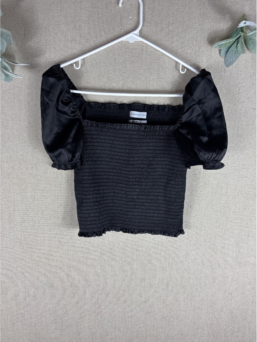 Urban Outfitters > Black Fairy Bohemian Cropped Festival Puff Sleeve Top